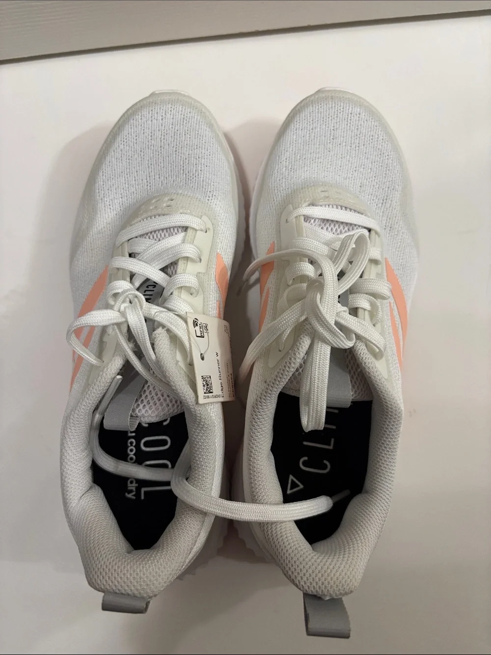 adidas Women's White and Coral Athletic Running adidas Edge Runner
